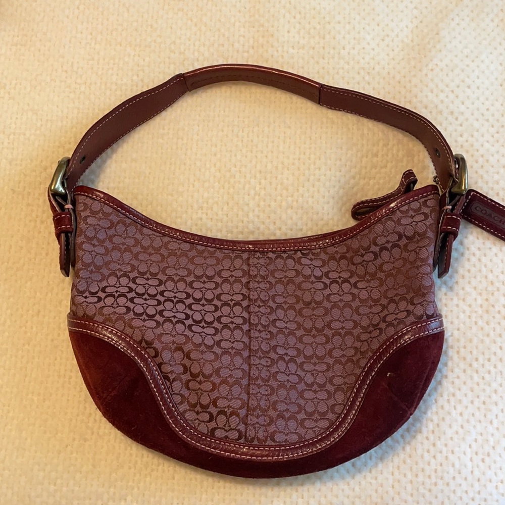 Red Suede Coach Purse